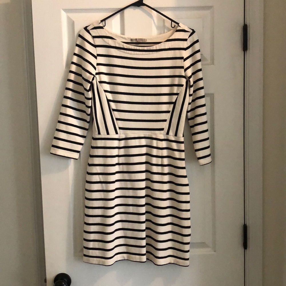 Striped 3/4 Sleeve Dress